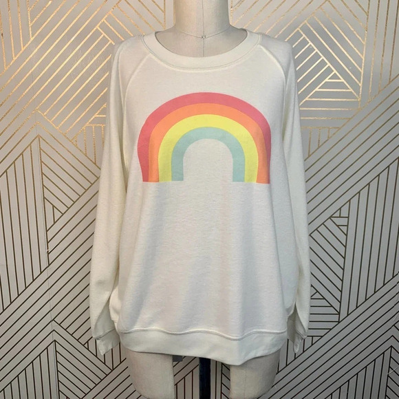 Wildfox After‎ The Rain Rainbow Sommers Sweatshirt - Picture 2 of 11
